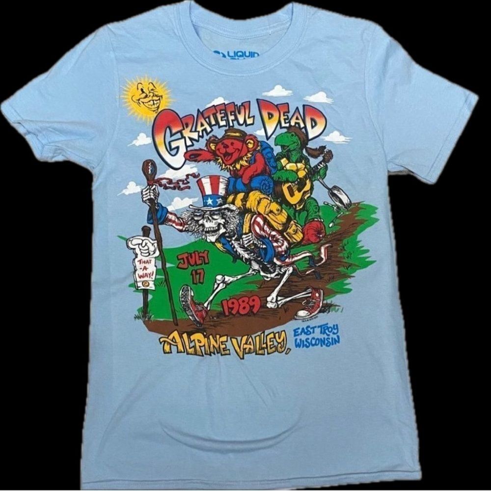 Rare! Alpine Valley Grateful Dead Light Blue T-Shirt